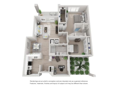 Architectural floor plan of a living unit