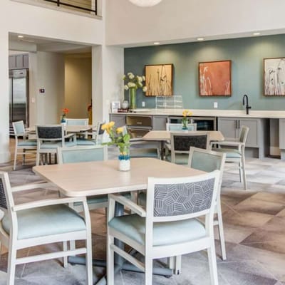 Interior common area with dining tables