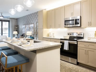 Modern kitchen in a senior living facility