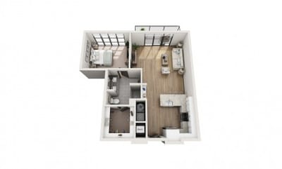 Architectural floor plan of a living space.