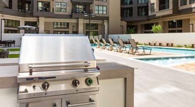 Outdoor grill area by the pool