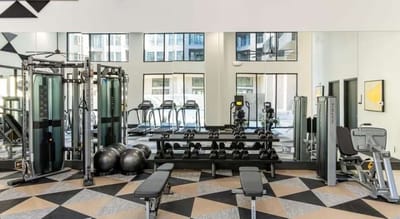 Interior view of the gym with equipment