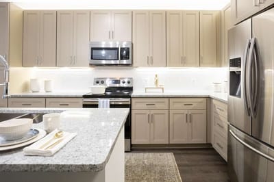 Modern kitchen with appliances and countertops