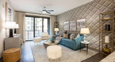 Stylish interior living room with contemporary decor.