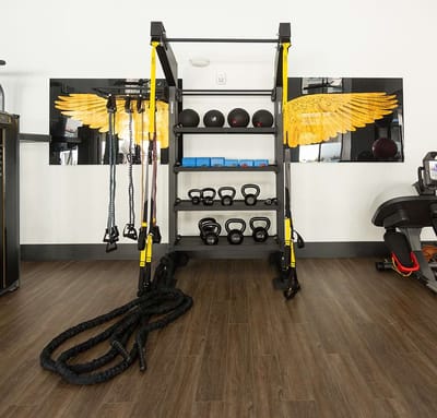 Fitness equipment with a unique wall decoration