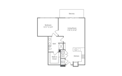 Architectural floor plan of a living unit.