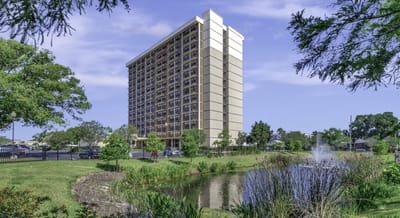Exterior view of Center Place Senior Apartments.