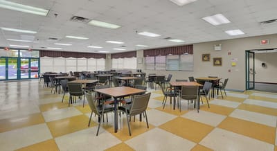 Dining area with tables and chairs