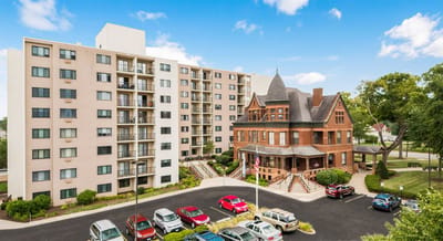 Exterior view of the Center Place Senior Apartments building