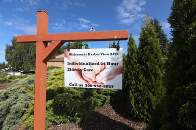 Sign for Harbor View Adult Family Home
