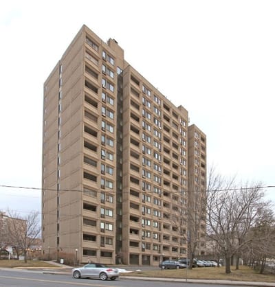 Exterior view of a multi-story assisted living facility
