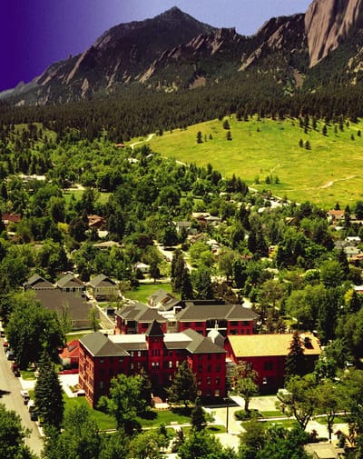 Aerial view of Academy Boulder Communities and surrounding landscape