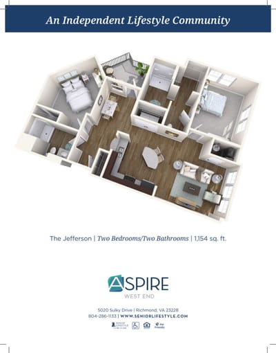 Architectural floor plan of The Jefferson model