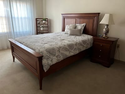 Cozy private bedroom with decor and furnishings