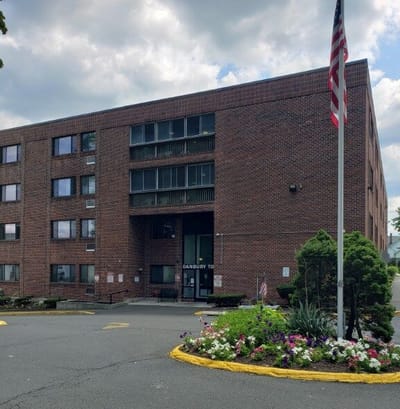 Exterior view of Danbury Tower nursing home building