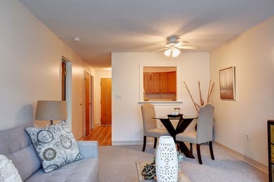 Cozy interior living space with furniture and decor