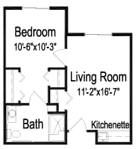 Architectural floor plan of a residential unit