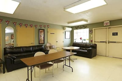 Common area with seating and tables