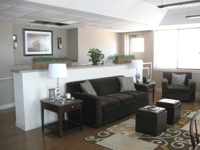 Cozy common area with seating and decor