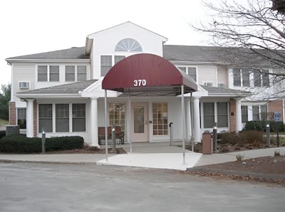Front entrance of Orford Village assisted living facility