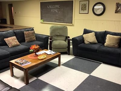 Cozy common area with seating and welcoming decor