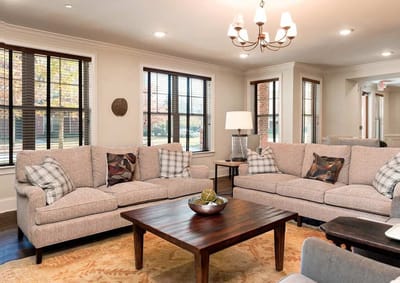 Bright common area with comfortable seating