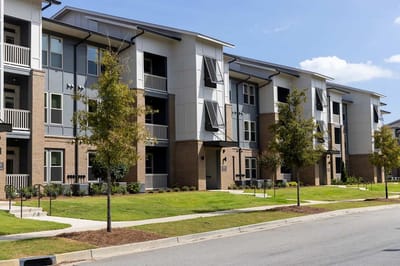 Exterior view of a senior living facility building