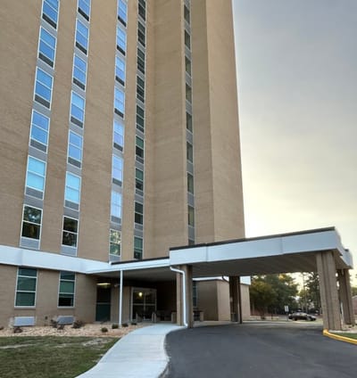 Exterior view of Vineville Tower building