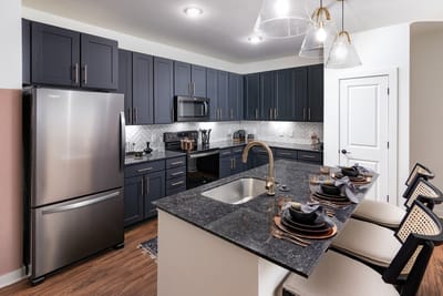 Modern kitchen in a senior living facility