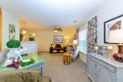 Cozy interior living space with decorative accents