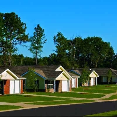 Exterior view of cottages in a senior living community