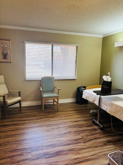A simple interior room in a care facility