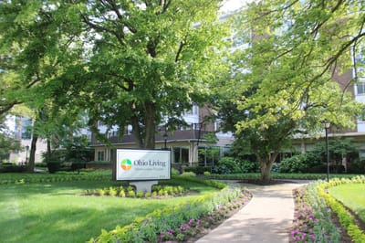 Exterior view of Ohio Living Westminster Thurber with landscaped area