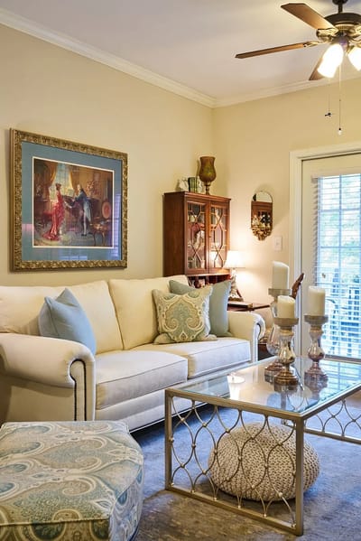 Cozy living room area with comfortable furnishings