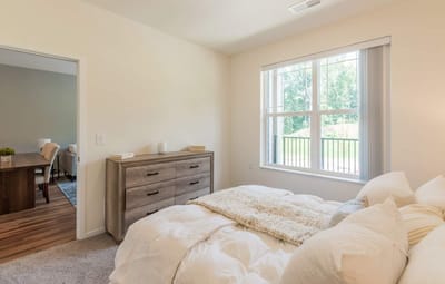 Cozy bedroom with a view and natural light