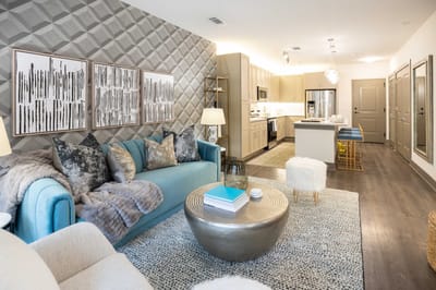 Stylish common area in a senior living facility