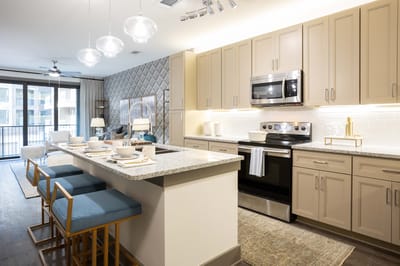 Modern kitchen in a stylish apartment