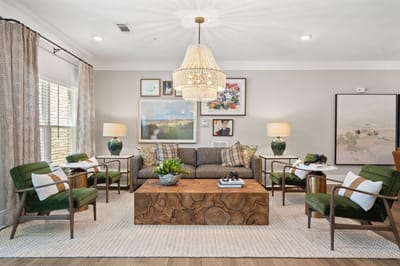 Cozy lounge area with comfortable seating and decor