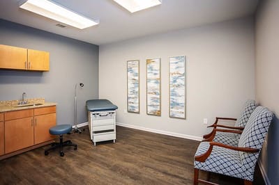 Bright interior of a medical examination room