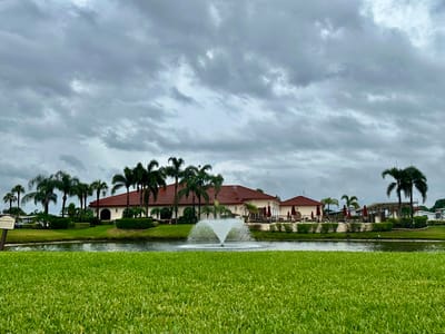 Exterior view of the facility by the lake