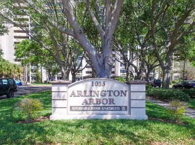 Signage for Arlington Arbor senior apartments