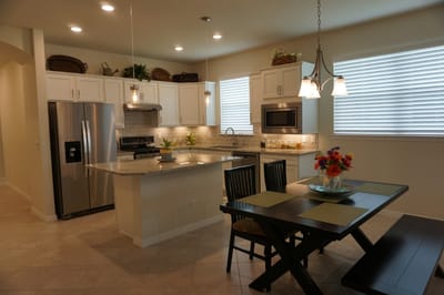 Modern kitchen in a cozy interior space