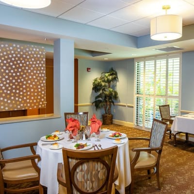 Elegant dining room setup with meals and décor