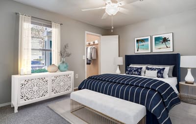 Modern resident bedroom with stylish decor