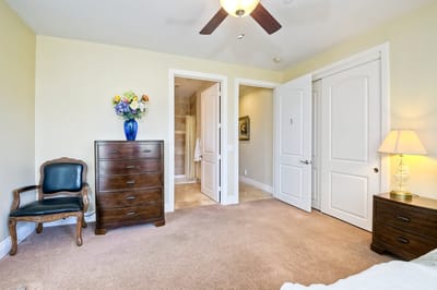 Cozy interior of a private resident room