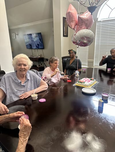 Residents enjoying ice cream at a celebration