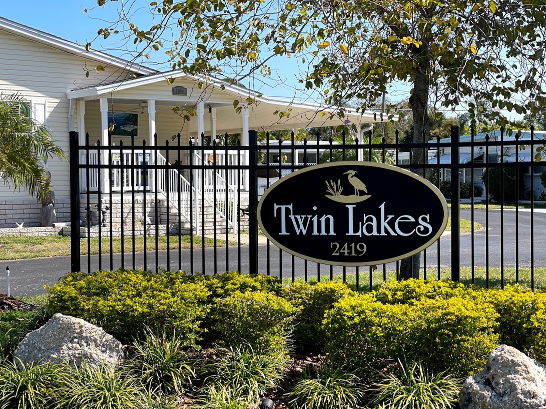 Sign and entrance of Twin Lakes facility