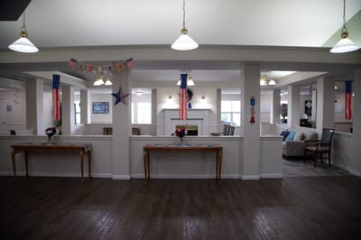 Common area decorated for a celebration