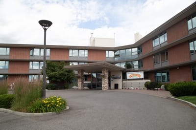 Exterior view of Riverview Retirement Community entrance