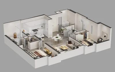 Architectural floor plan of apartment layout
